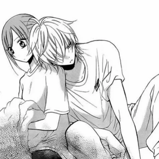 🖤 Стикер «B/W Manga love ~» для Telegram
