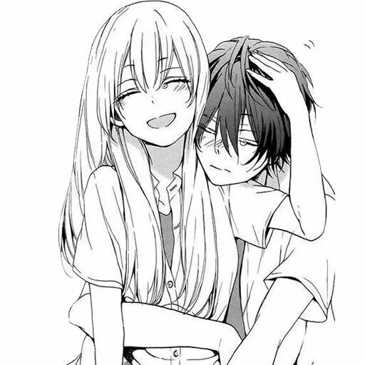 🖤 Стикер «B/W Manga love ~» для Telegram