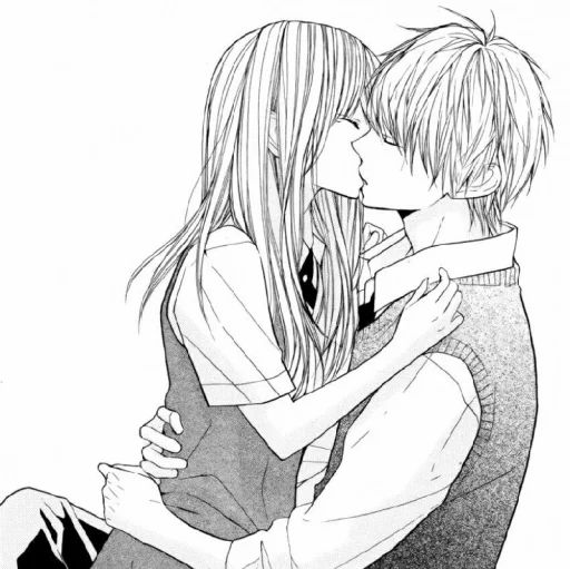 🖤 Стикер «B/W Manga love ~» для Telegram
