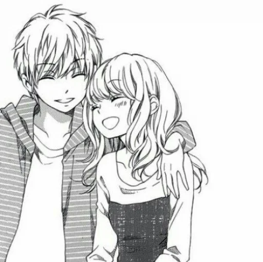 🖤 Стикер «B/W Manga love ~» для Telegram