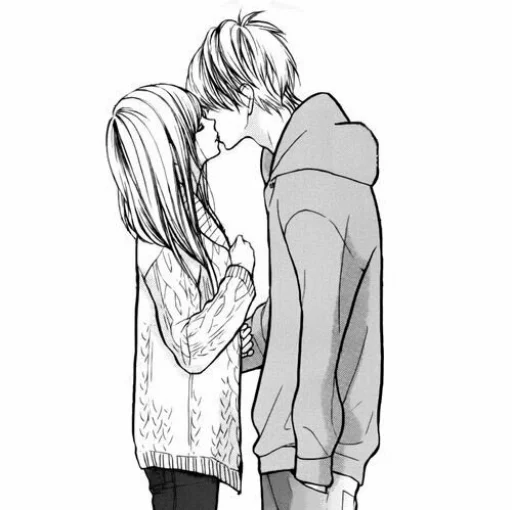 🖤 Стикер «B/W Manga love ~» для Telegram