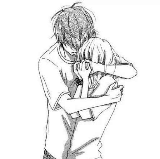 🖤 Стикер «B/W Manga love ~» для Telegram