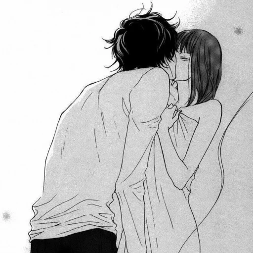 🖤 Стикер «B/W Manga love ~» для Telegram