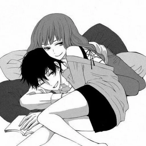 🖤 Стикер «B/W Manga love ~» для Telegram