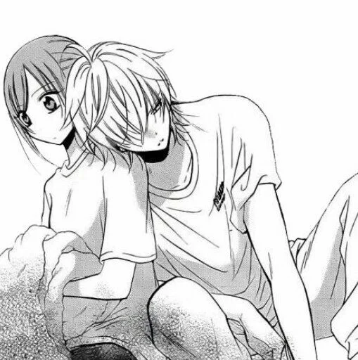 🖤 Стикер «B/W Manga love ~» для Telegram