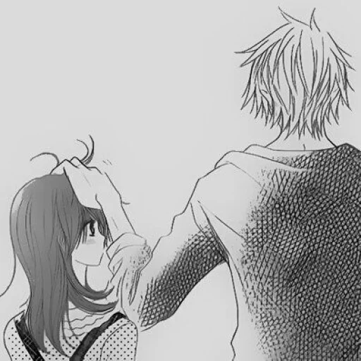 🖤 Стикер «B/W Manga love ~» для Telegram