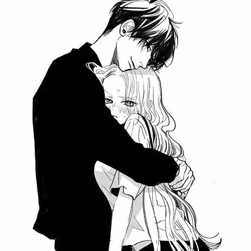 🖤 Стикер «B/W Manga love ~» для Telegram