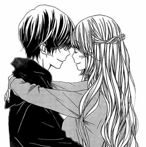🖤 Стикер «B/W Manga love ~» для Telegram