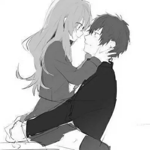 🖤 Стикер «B/W Manga love ~» для Telegram