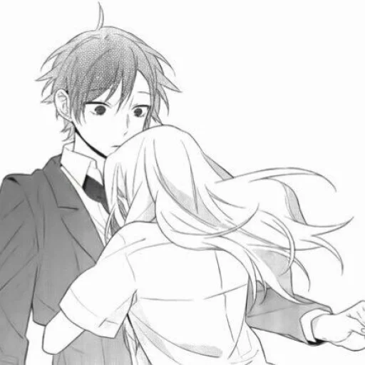 🖤 Стикер «B/W Manga love ~» для Telegram