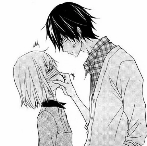 🖤 Стикер «B/W Manga love ~» для Telegram