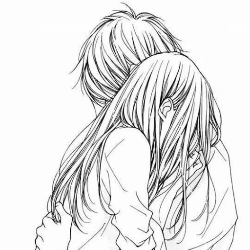 🖤 Стикер «B/W Manga love ~» для Telegram