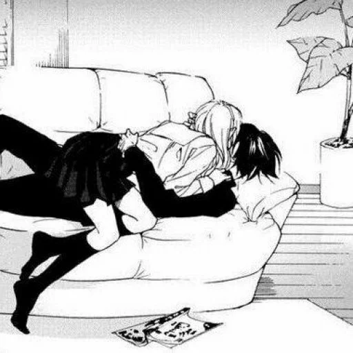 🖤 Стикер «B/W Manga love ~» для Telegram