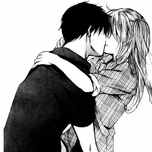 🖤 Стикер «B/W Manga love ~» для Telegram