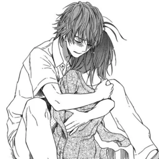 🖤 Стикер «B/W Manga love ~» для Telegram