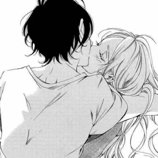 🖤 Стикер «B/W Manga love ~» для Telegram