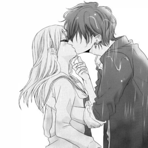 🖤 Стикер «B/W Manga love ~» для Telegram