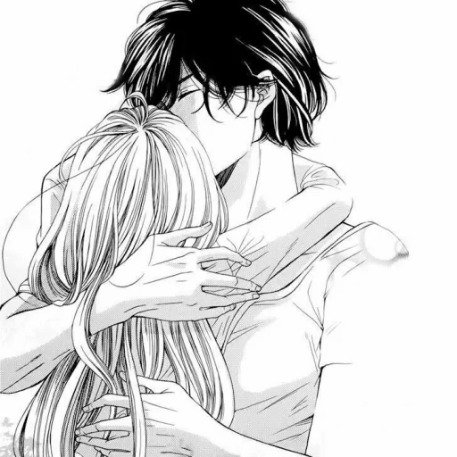 🖤 Стикер «B/W Manga love ~» для Telegram