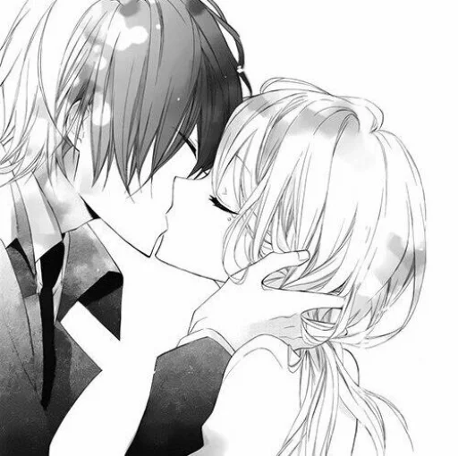 🖤 Стикер «B/W Manga love ~» для Telegram