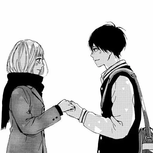🖤 Стикер «B/W Manga love ~» для Telegram