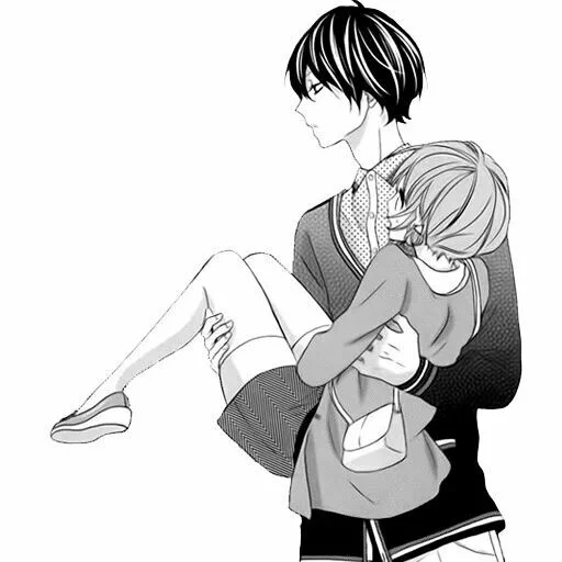 🖤 Стикер «B/W Manga love ~» для Telegram