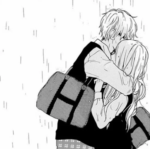 🖤 Стикер «B/W Manga love ~» для Telegram