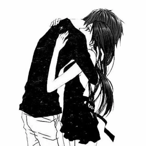 🖤 Стикер «B/W Manga love ~» для Telegram