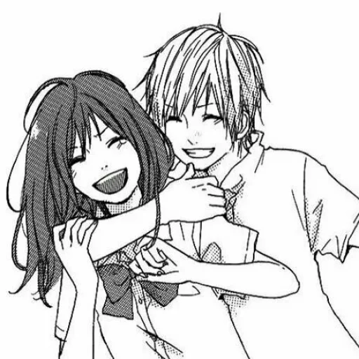 🖤 Стикер «B/W Manga love ~» для Telegram