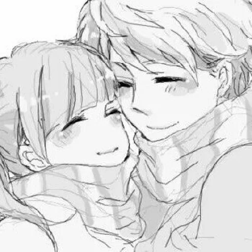 🖤 Стикер «B/W Manga love ~» для Telegram