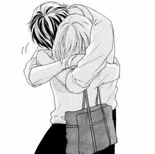 🖤 Стикер «B/W Manga love ~» для Telegram