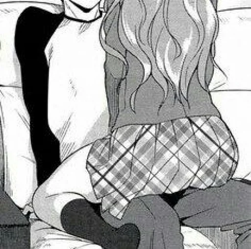 🖤 Стикер «B/W Manga love ~» для Telegram