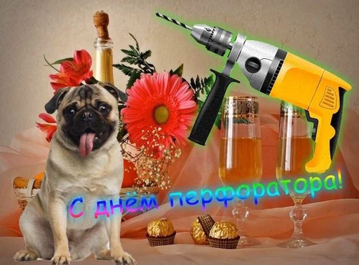 🦮 Стикер «С днем ...» для Telegram
