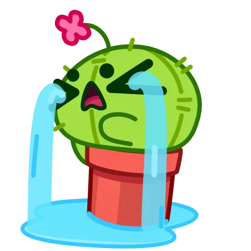 😭 Стикер «Cactus And Balloon» для Telegram