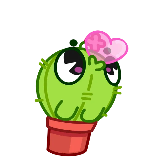😘 Стикер «Cactus And Balloon» для Telegram