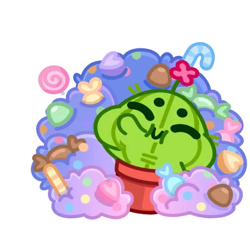 🤤 Стикер «Cactus And Balloon» для Telegram