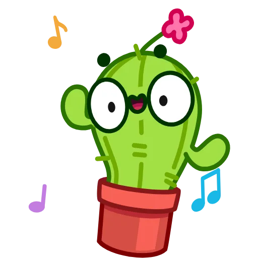 💃 Стикер «Cactus And Balloon» для Telegram
