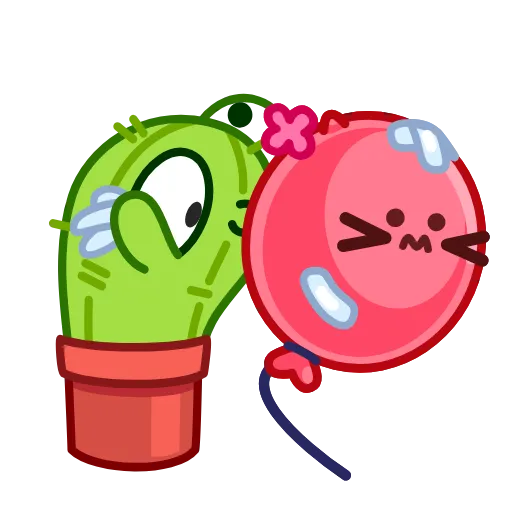 😘 Стикер «Cactus And Balloon» для Telegram