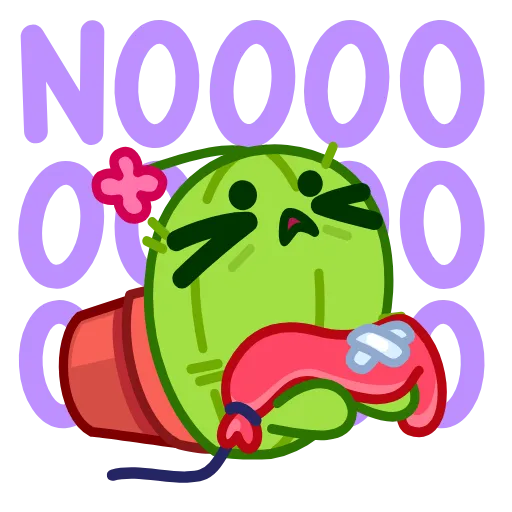😫 Стикер «Cactus And Balloon» для Telegram