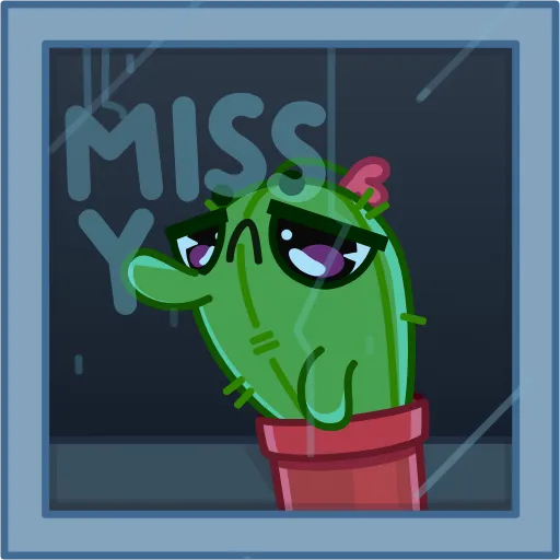 😔 Стикер «Cactus And Balloon» для Telegram
