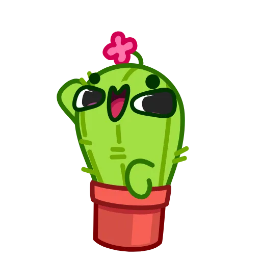 👋 Стикер «Cactus And Balloon» для Telegram
