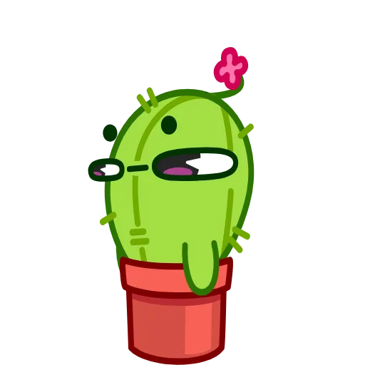 🗿 Стикер «Cactus And Balloon» для Telegram