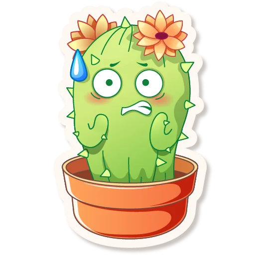 😨 Стикер «Cactus Quentin» для Telegram