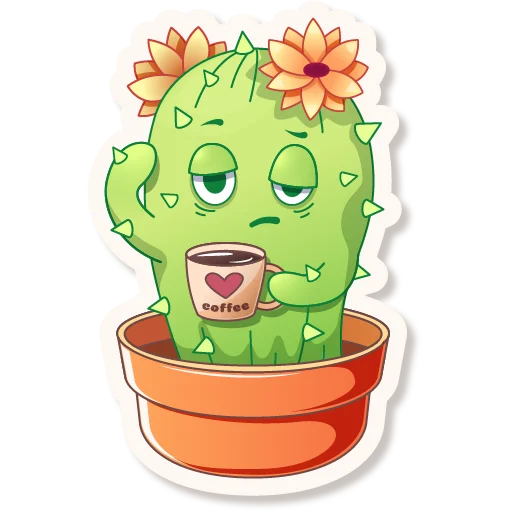 ☕️ Стикер «Cactus Quentin» для Telegram