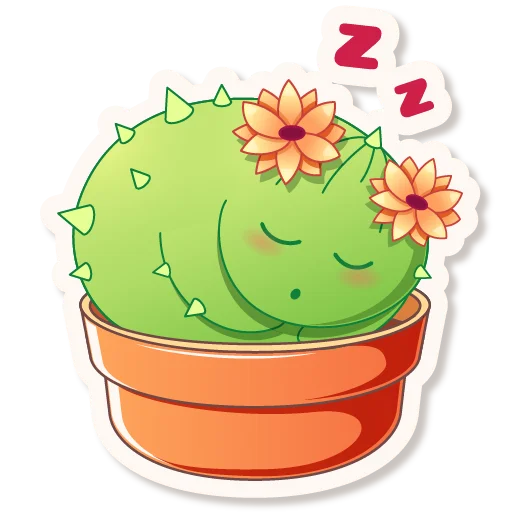 😴 Стикер «Cactus Quentin» для Telegram