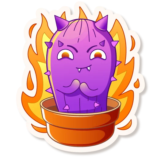 😈 Стикер «Cactus Quentin» для Telegram