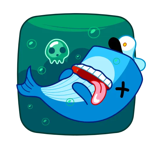 😵 Стикер «Captain Whale» для Telegram