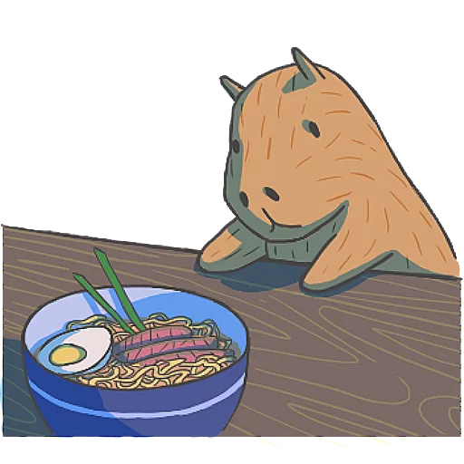 🍜 Стикер «Capybara&Co» для Telegram