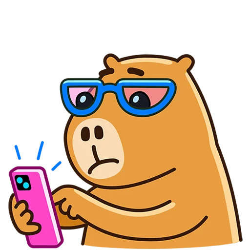 🤓 Стикер «Капибара клипер Без Текста» для Telegram