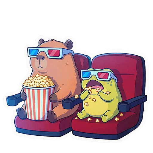 🍿 Стикер «Capybara Comics» для Telegram