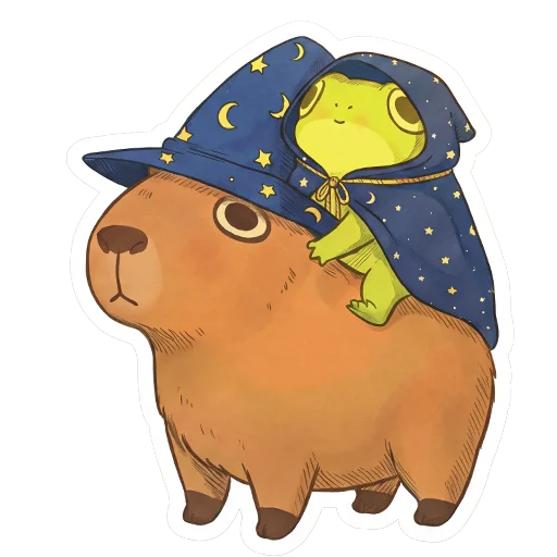 🤠 Стикер «Capybara Comics» для Telegram